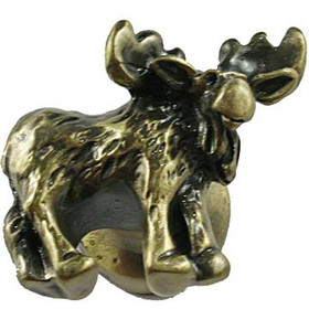 Moose Humor Knob - Antique Brass (SIE-681302)