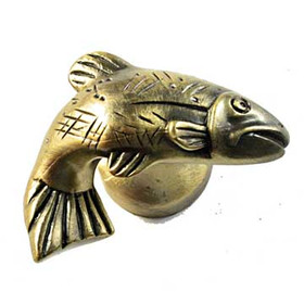 Fish Knob - Right Facing - Antique Brass (SIE-681383)