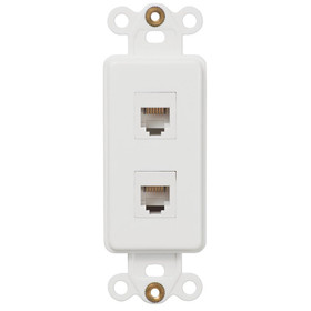 ROCKER INSERT WHITE 2 PHONE JACK (TAC-PHPHW)