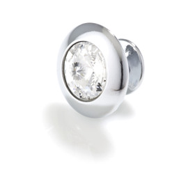 Round Crystal, Bright Chrome, Knob, 30mm Overll (TPX10779B40)