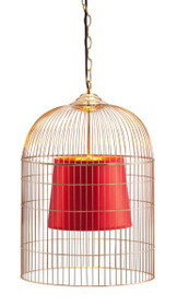 Ceiling Lamps - Luncheon Ceiling Lamp Small in Gold & Red (50172)