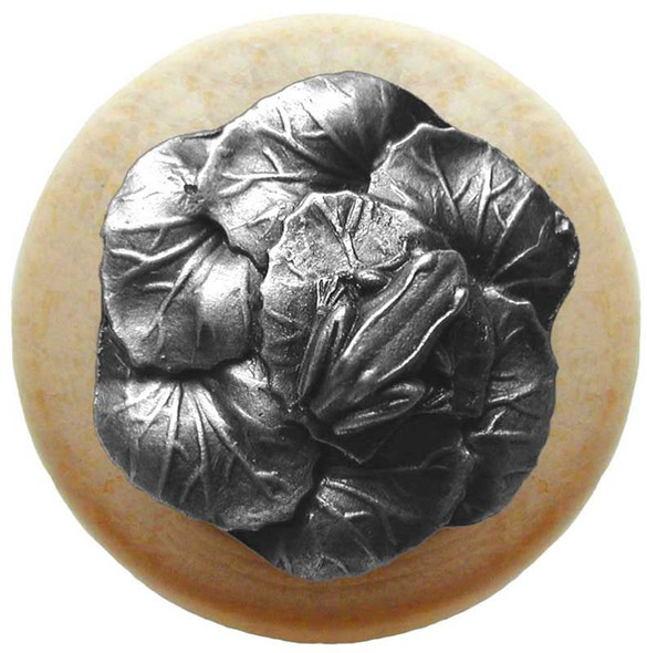 1-1/2" Dia. Leap Frog / Natural Knob - Antique Pewter