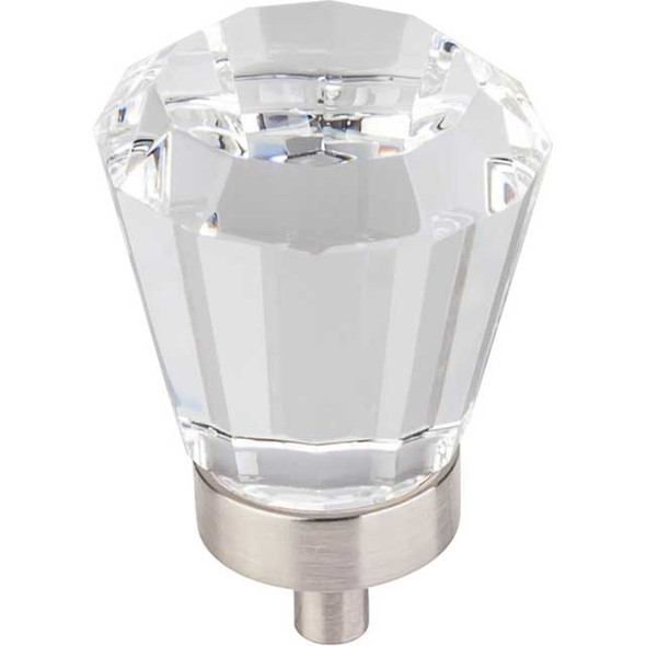 1-1/4" Harlow Glass Tapered Knob - Satin Nickel