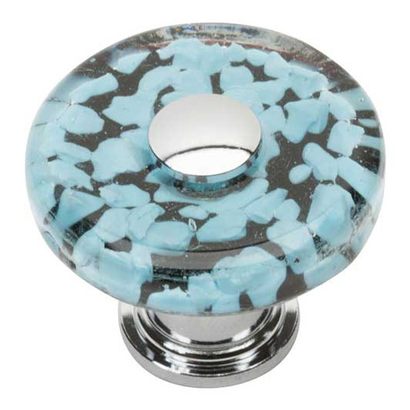 1-1/2" Dia. Round Marine Glass Knob - Polished Chrome
