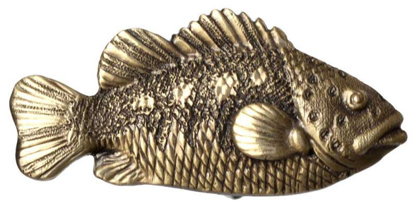 2-3/16" Trigger Fish Knob - Antique Brass