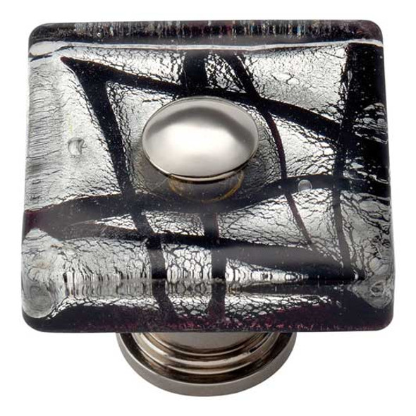 1-1/2" Square Eclipse Glass Knob - Polished Chrome