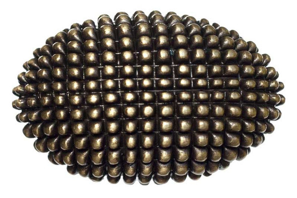 1-3/8" Textured Caviar Egg Knob - Antique Brass