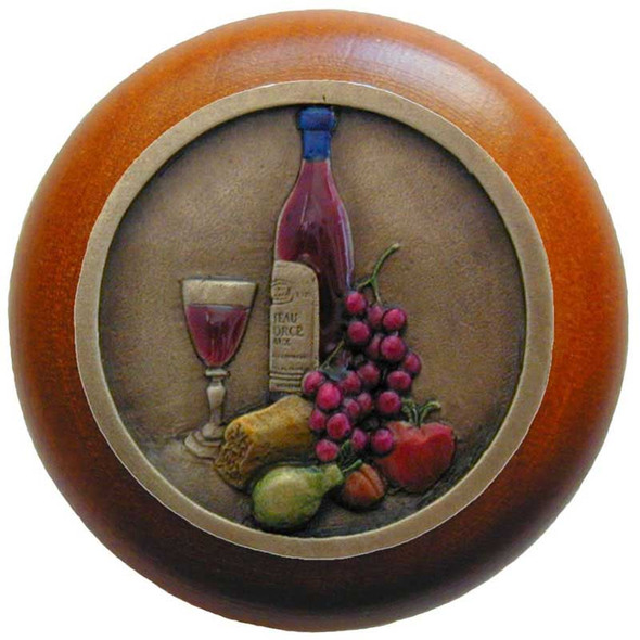 1-1/2" Dia. Best Cellar (Wine) / Cherry Knob - Brass Hand Tinted