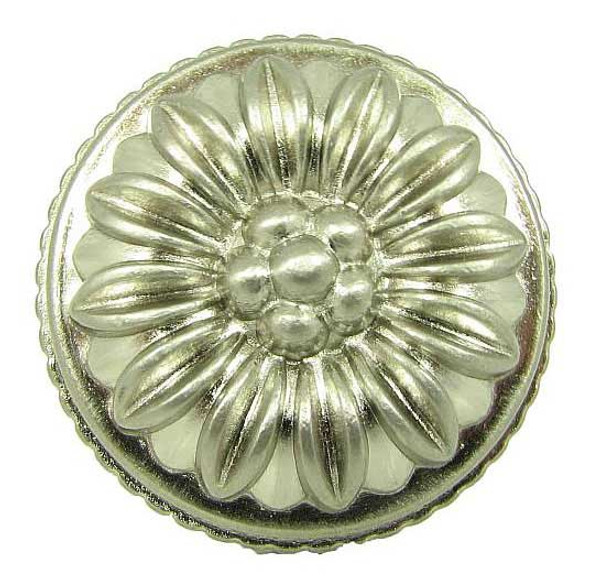 1-3/8" Dia. Round Dahlia Knob - Satin Nickel