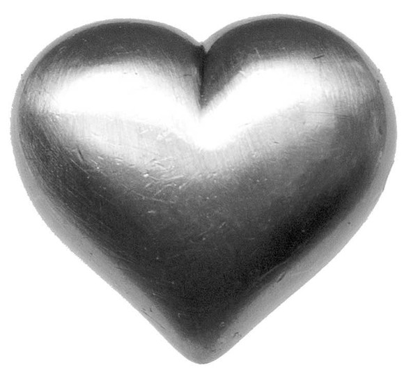 1-1/4" Large Heart Knob - Pewter