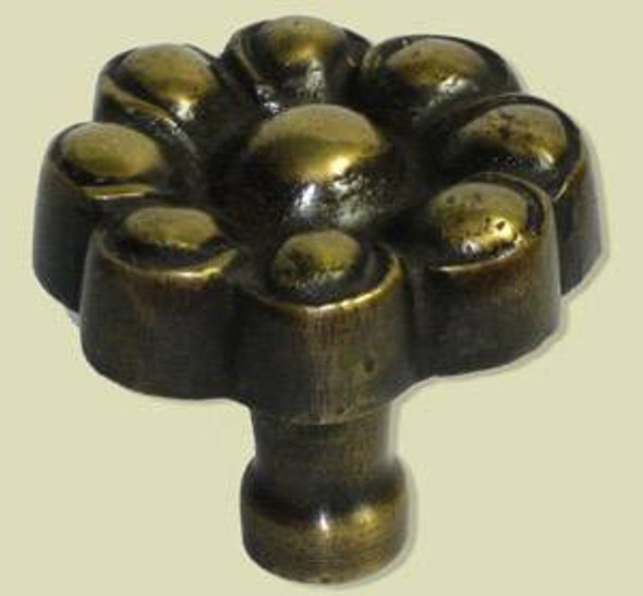 1-1/4" Dia. Brass Flower Knob