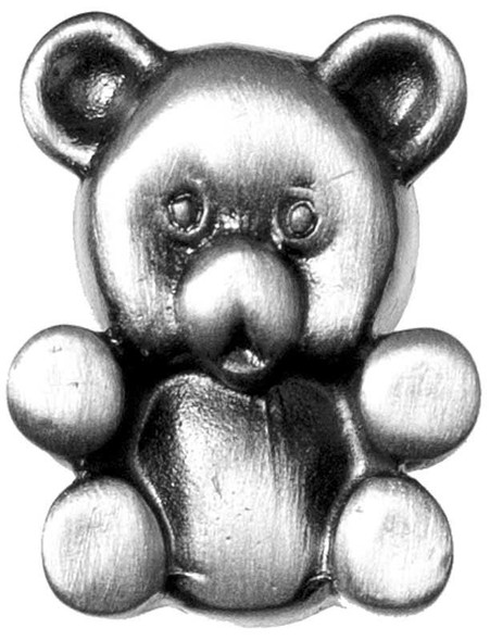 1" Teddy Bear Knob - Pewter