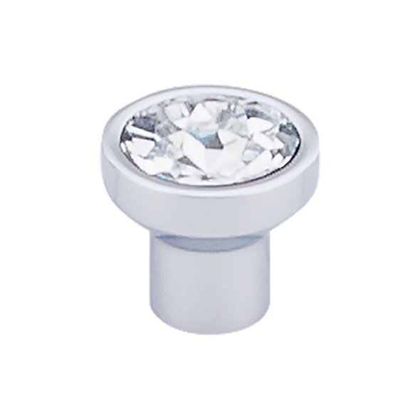 13/16" Dia. Wentworth Crystal Round Knob - Polished Chrome