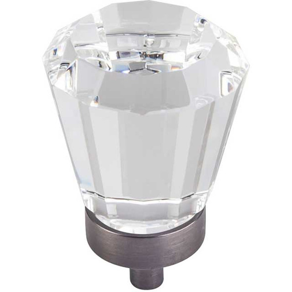 1-1/4" Harlow Glass Tapered Knob - Brushed Pewter