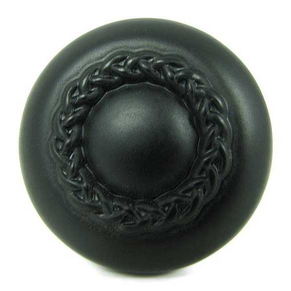 1-1/4" Dia. Round Rope Knob - Matte Black