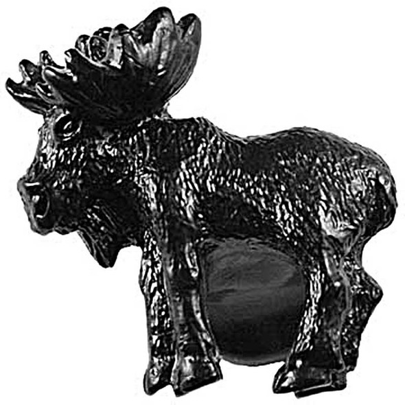 1-3/4" Realistic Moose Left Facing Knob - Black