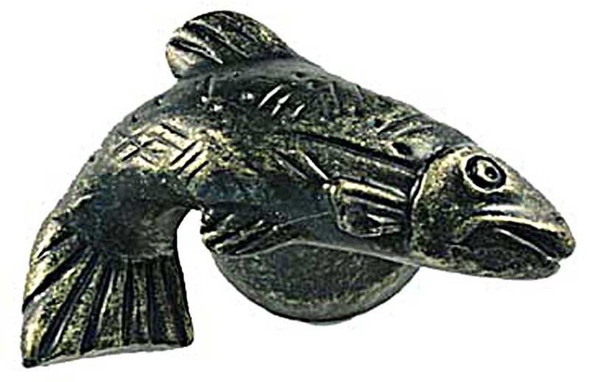 1-3/4" Jumping Fish Right Facing Knob - Bronzed Black