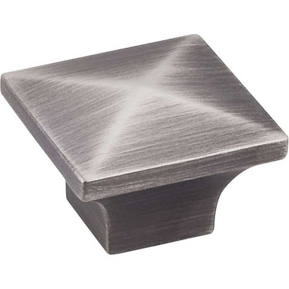 1-1/4" Square Cairo Knob - Brushed Pewter