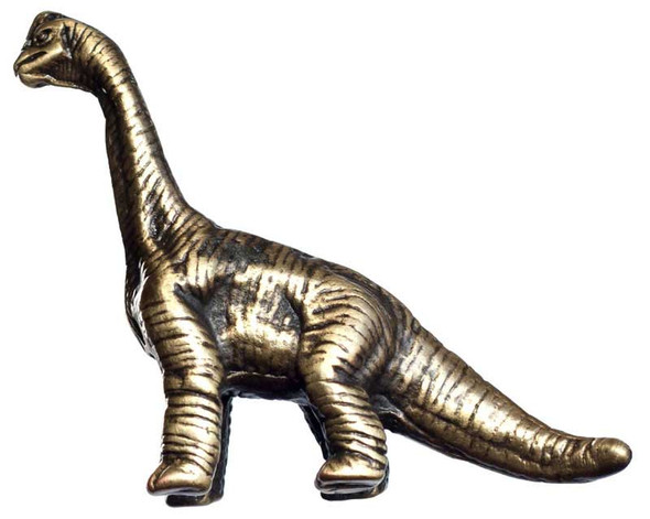 2-1/4" Brachiosaurus Dinosaur Left Facing Knob  - Antique Brass