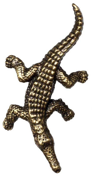 2-3/4" Crocodile Right Facing Knob - Antique Brass