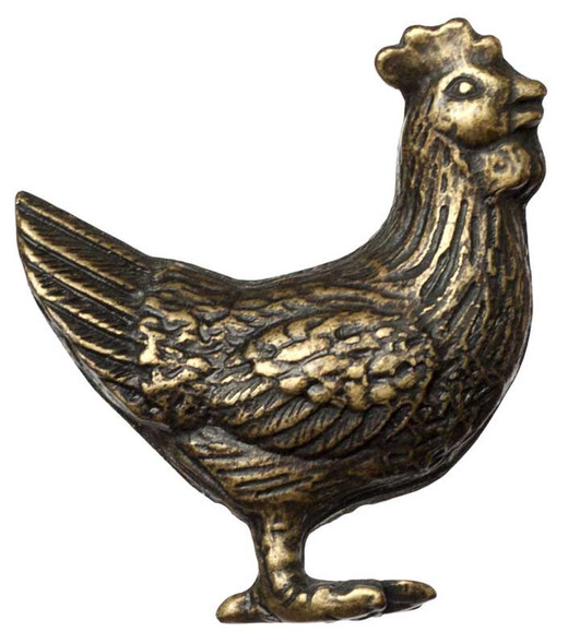 2" Hen Knob - Antique Brass