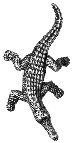 2-3/4" Crocodile Right Facing Knob - Pewter