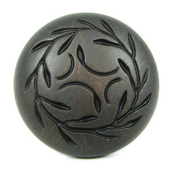 1-1/4" Dia. Round Leaf Knob - Oil-Rubbed Bronze
