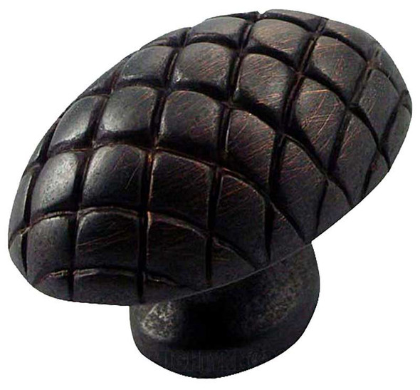 3-1/2" Large Quilted Egg Knob - Oil Rubbed Bronze