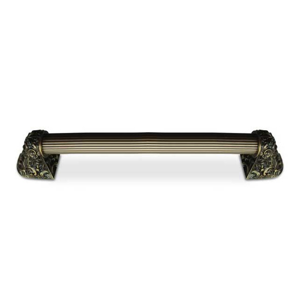 10" CTC Acanthus / Fluted Bar Pull - Antique Brass