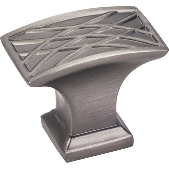 1-1/2" Rectangular Aberdeen T-Knob - Brushed Pewter