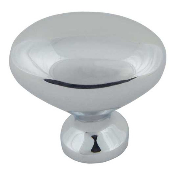 1-3/4" Oval Robin Egg Knob - Polished Chrome