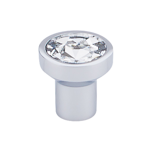 1-1/8" Dia. Wentworth Crystal Round Knob - Polished Chrome