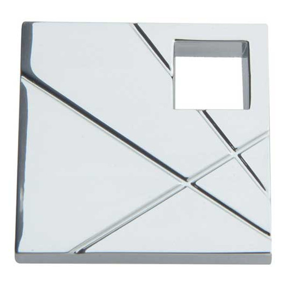 1-1/2" Square Modernist Left Knob - Polished Chrome