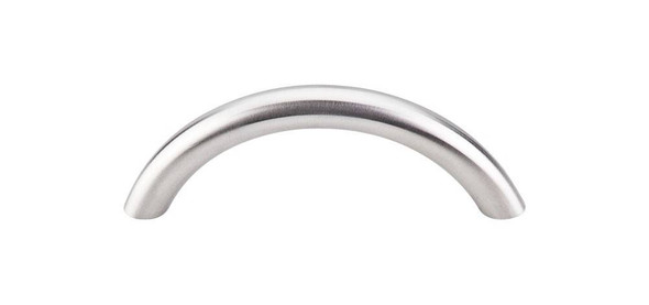 3" CTC Solid Bowed Bar Pull - Brushed Stainless Steel