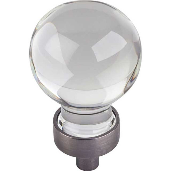 1-1/16" Dia. Harlow Glass Sphere Knob - Brushed Pewter