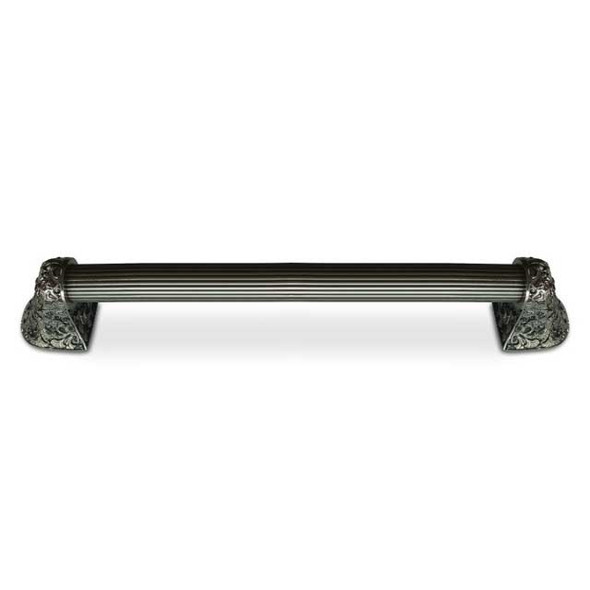 12" CTC Florid Leaves / Fluted Bar Pull - Satin Nickel