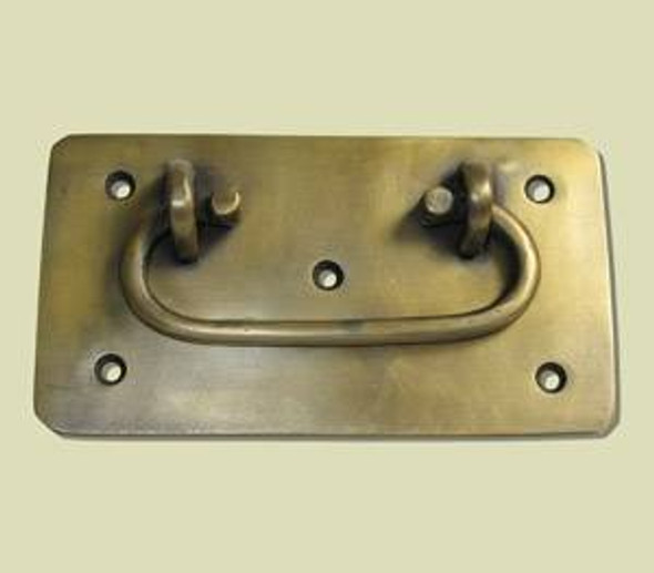 5-1/8" Bail Pull with Rectangular Cropped Corners Backplate