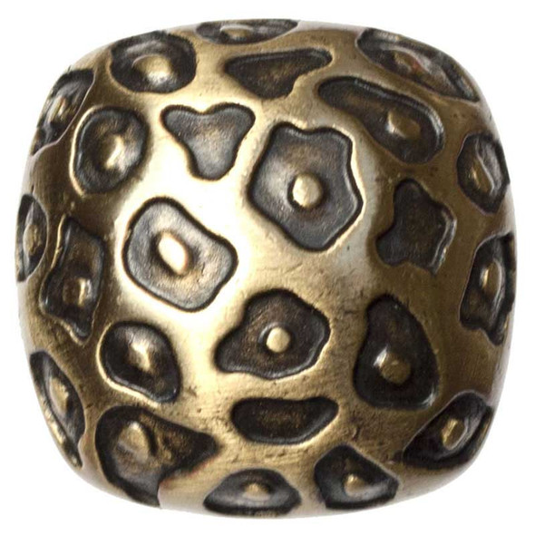 1" Leopard Print Knob - Antique Brass