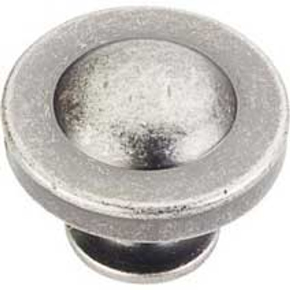 1-1/4" Dia. Cordova Round Knob - Distressed Pewter