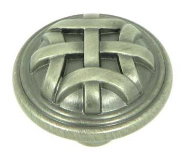 1-1/4" Dia. Round Cross Florry Knob - Weathered Nickel