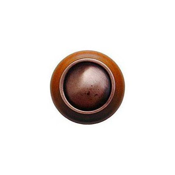 1-1/2" Dia. Plain Dome / Cherry Knob - Antique Copper