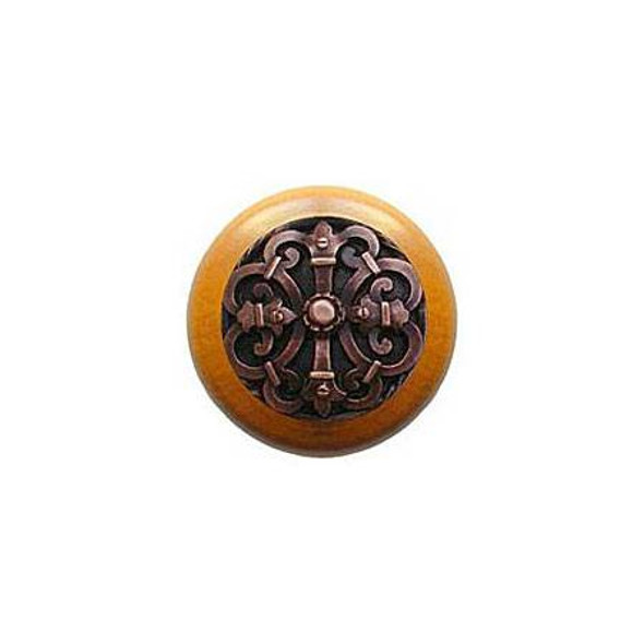 1-1/2" Dia. Chateau / Maple Knob - Antique Copper