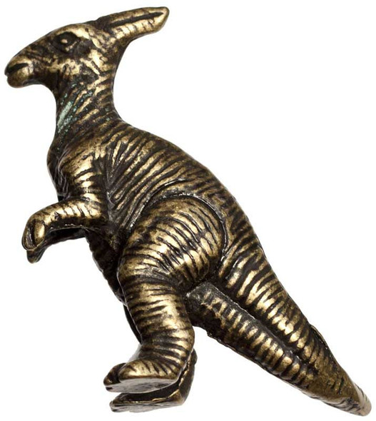 2" Lophostropheus Dinosaur Knob - Antique Brass