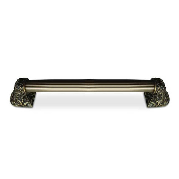 12" CTC Acanthus / Fluted Bar Pull - Antique Brass