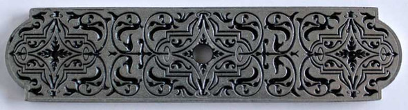 3-7/8" Renaissance Etch Backplate - Brilliant Pewter