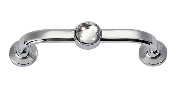 3" CTC Crystal Bracelet Pull - Polished Chrome