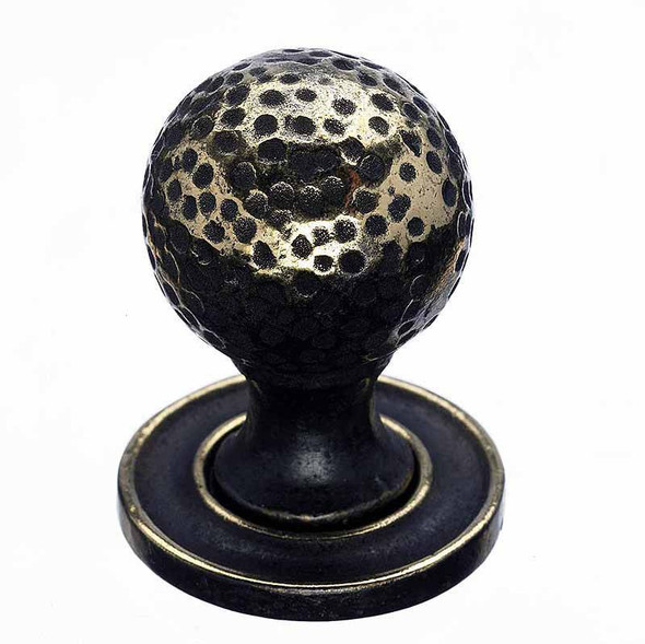 1-1/16" Dia. Paris Knob Mottled - Dark Antique Brass