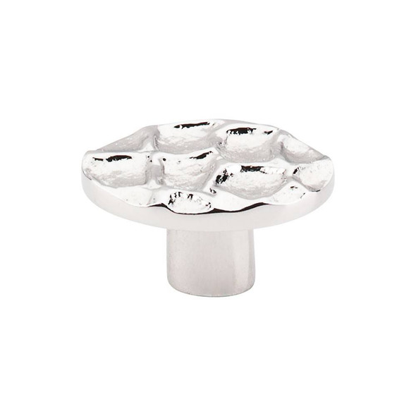 2" Dia. Cobblestone Oval Knob Small - Polished Nickel