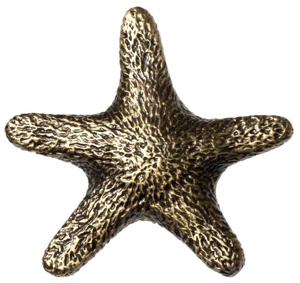 1-1/2" Star Fish Knob - Antique Brass