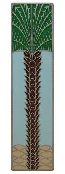 3" CTC Royal Palm / Pale Blue Vertical Pull - Antique Pewter (Enameled)